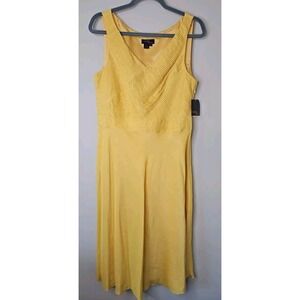 Cynthia Howie Dress 12 Yellow Linen Silk Fairy Designer Old Money Quiet Luxury